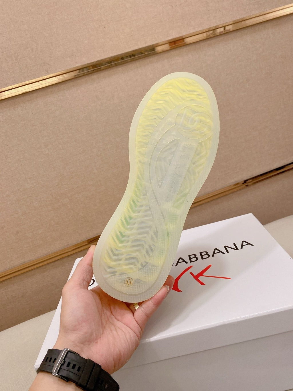 Dolce & Gabbana Neon Accent Low-Top Sneakers — detail