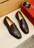 Ferragamo Dark Brown Bit Loafers — hero
