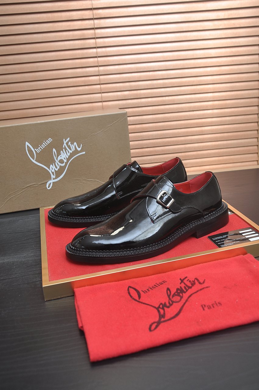 Christian Louboutin Black Buckle Dress Shoes — front