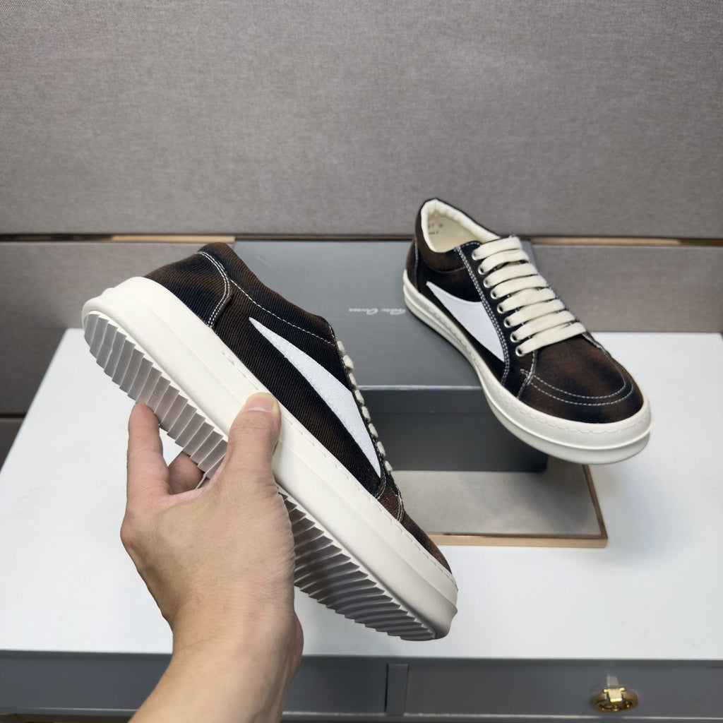 Dark Brown Panel Low-Top Sneakers — detail