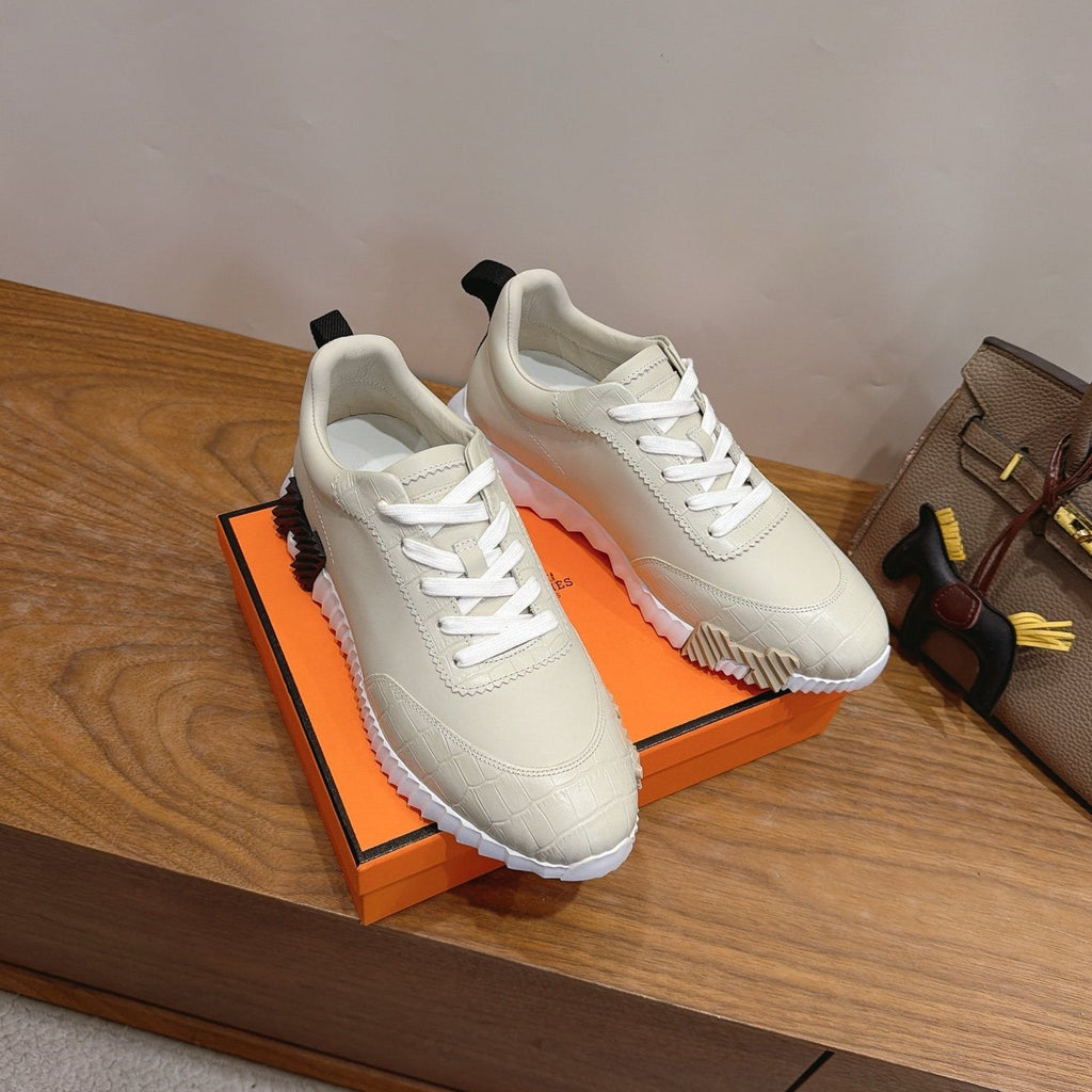Hermès Color-Block Lace-Up Sneakers — side
