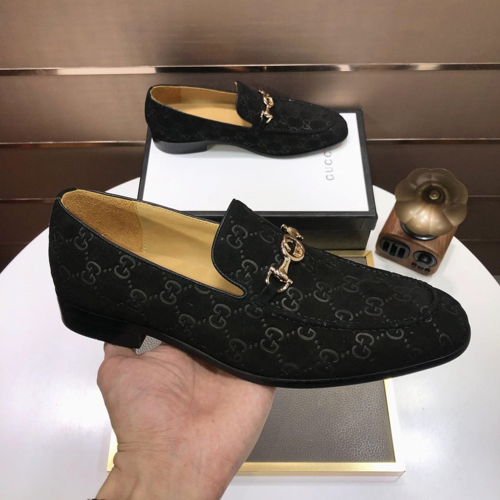 Gucci Patterned Bit Loafers — side