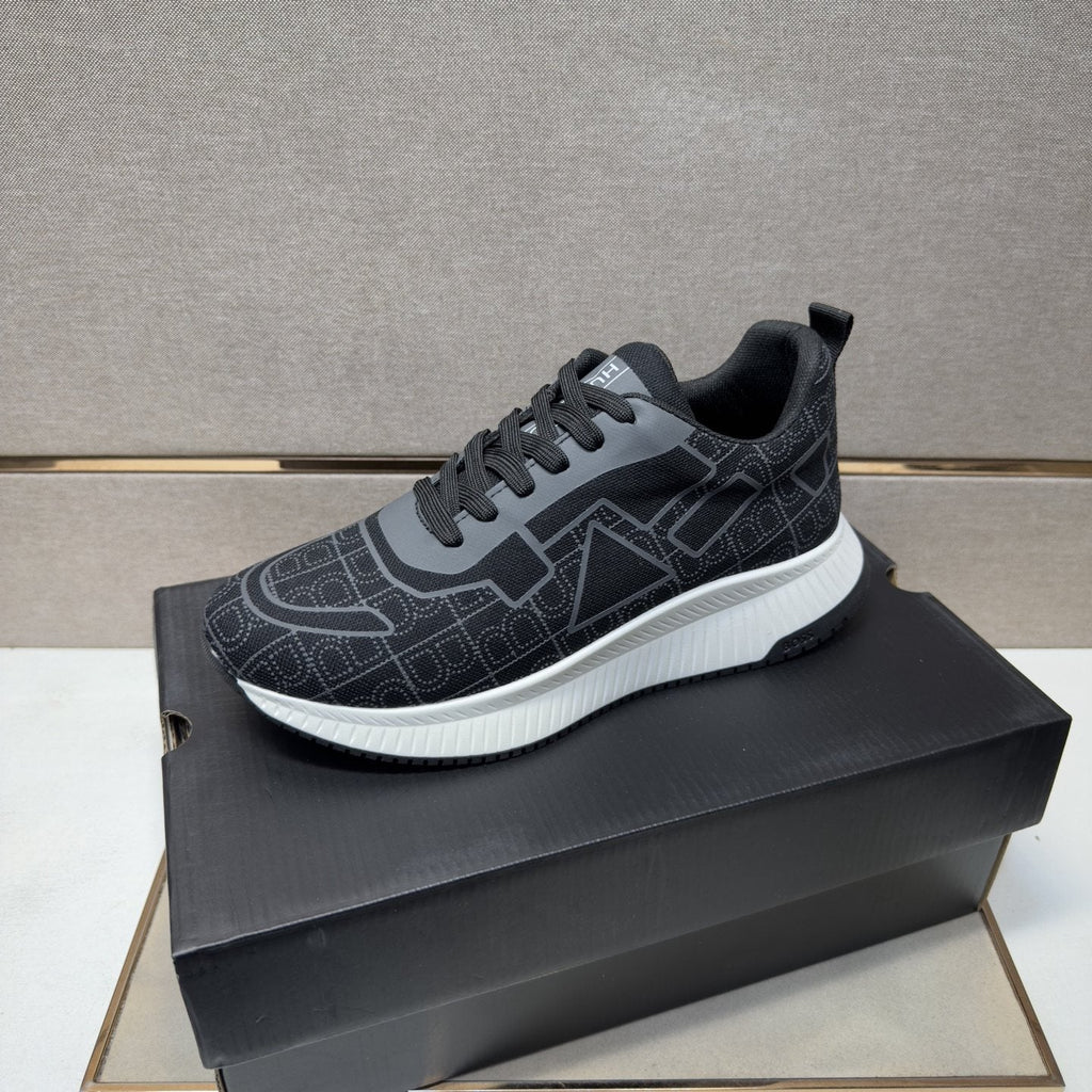 BOSS Navy Blue and Black Low-Top Sneakers — side