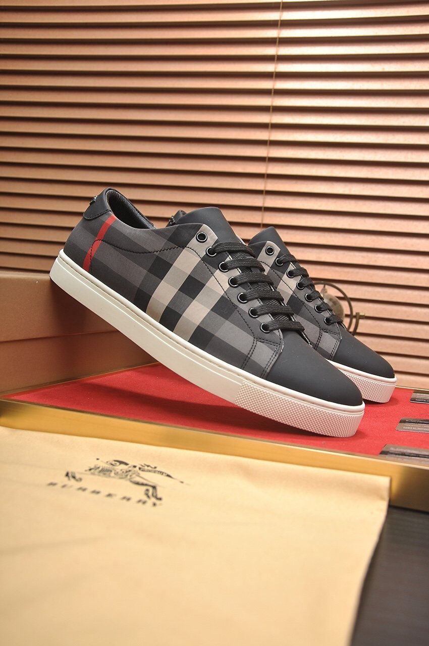 Burberry Black Check Sneakers — side